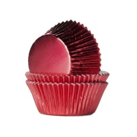 Cápsulas para cupcakes rojas metalizadas navideñas - House of Marie - 24 unidades