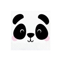 Servilletas de Oso Panda de 16,5 x 16,5 cm - 16 unidades