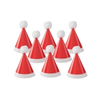 Sombreros de Papá Noel mini - 8 unidades