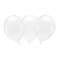 Globos de látex de 26 cm cristal transparentes biodegradables - PartyDeco - 100 unidades