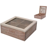 Caja para té Country - 4 compartimentos