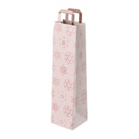 Bolsa vino de 35 x 10 x 8 cm de Navidad rosa - 1 unidad