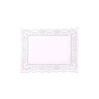 Blonda de papel blanco rectangular de 21 x 27 cm - Maxi Products - 8 unidades