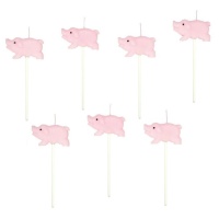 Velas mini figuras Piggy - 8 unidades