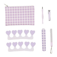 Juego de manicura de Vichy lila - 8 unidades