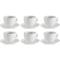 Taza de 150 ml de café de porcelana con plato - 6 servicios