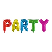 Globo letras Party multicolor de 41 cm