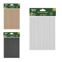 Pajitas de 20 cm de papel biodegradables - Honest Green - 100 unidades