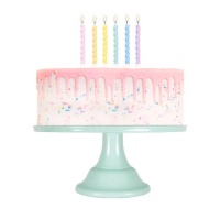 Velas rizadas colores pastel de 8 cm - 12 unidades