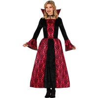 Disfraz de vampiresa con estampado gótico para mujer