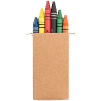 Ceras de colores en caja kraft - 6 unidades