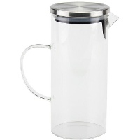 Jarra de 1,4 L transparente con tapa plateada