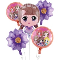 Bouquet de princesa mágica morada - 5 unidades