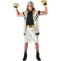 Disfraz de boxeador dorado para hombre