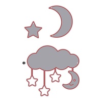 Troquel de nube con estrellas y luna Zag - Misskuty - 3 unidades