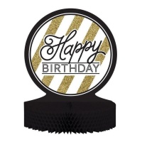 Centro de mesa de Happy Birthday Golden de 31 x 23 cm