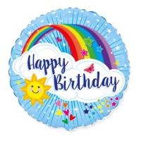 Globo de rainbow Happy Birthday de 45 cm - Conver Party