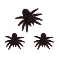 Arañas decorativas de terciopelo de 10 cm - 3 unidades