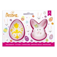 Cortadores de huevo y conejo - Decora - 2 unidades