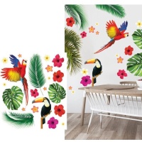 Pegatinas para pared de fiesta tropical - 70 x 80 cm