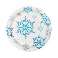 Platos de Snow Princess de 17,4 cm - 8 unidades