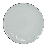 Plato con ribete plateado llano de 27,2 cm - DCasa
