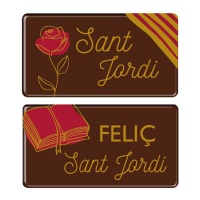 Letrero de chocolate negro de Sant Jordi - Dekora - 72 unidades