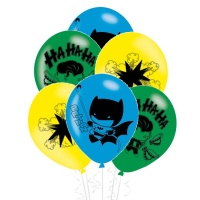 Globos de látex de Batman cómic de 27,5 cm - Amscan - 6 unidades