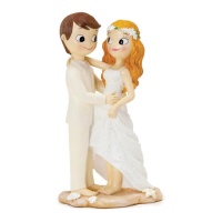 Figura para tarta de novios descalzos de 21 cm