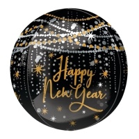 Globo orbz de Happy New Year negro de 38 x 40 cm - Anagram