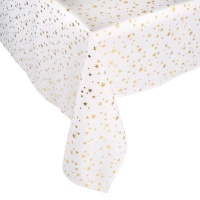 Mantel de tela con estrellas doradas de 1,50 x 2,50 m