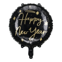 Globo de Happy New Year negro de 45 cm - PartyDeco