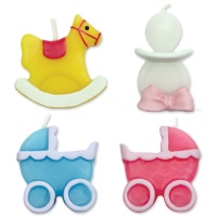 Velas de bebé con varios diseños de 3,5 cm - PME - 4 unidades