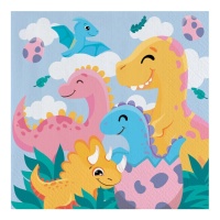 Servilletas de Dino Friends de 16,5 x 16,5 cm - 20 unidades