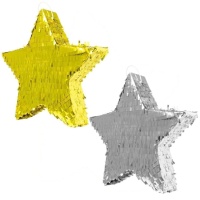 Piñata 3D de estrella metalizada de 45 cm