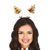 Diadema de árbol de Navidad con lentejuelas