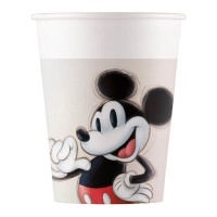 Vasos de papel de Mickey Vintage de 200 ml - 8 unidades