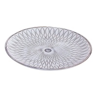 Bandeja decorativa natural decapado circular de 40 cm - DCasa