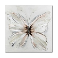 Lienzo Mariposa pintado a mano de 40 x 40 cm - DCasa