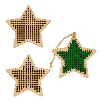 Figura de madera para bordar de Estrella de 8,1 x 8,4 cm - 3 unidades