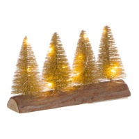 Árboles de Navidad con luz en base de tronco