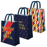 Bolsa regalo de 26 x 10 x 32 cm de Papa Rocks surtida - 1 unidad