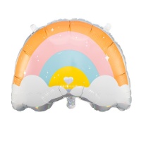 Globo silueta de arcoíris con nubes de 60 x 50 cm - Partydeco