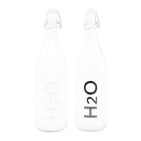 Botella de 1 L H2O transparente