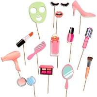 Kit para photocall de Maquillaje divertido - 14 unidades