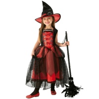 Disfraz de bruja elegante roja infantil