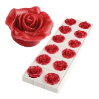 Figuras de azúcar de rosas rojas blandas de 3,5 cm - Dekora - 36 unidades