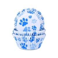 Cápsulas para cupcakes de huellas de perro azul - House of Marie - 50 unidades