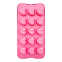Molde Mini Hearts de silicona de 20,5 x 11 cm - Happy Sprinkles - 15 cavidades