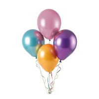Globos de látex de 25 cm cromadosl surtidos - 10 unidades